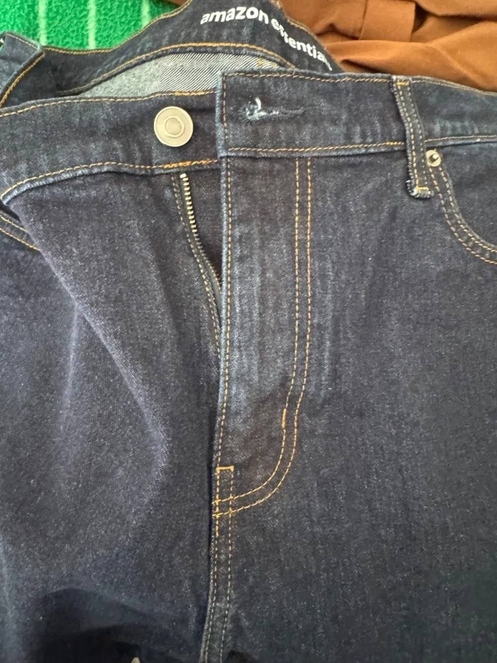 Lot of 3 Amazon Essentials Men's Athletic Fit Jeans 38x32 Dark Light Wash